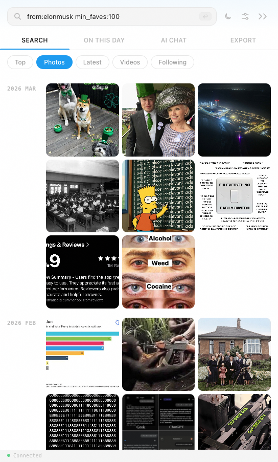 DeepTweet photos grid view